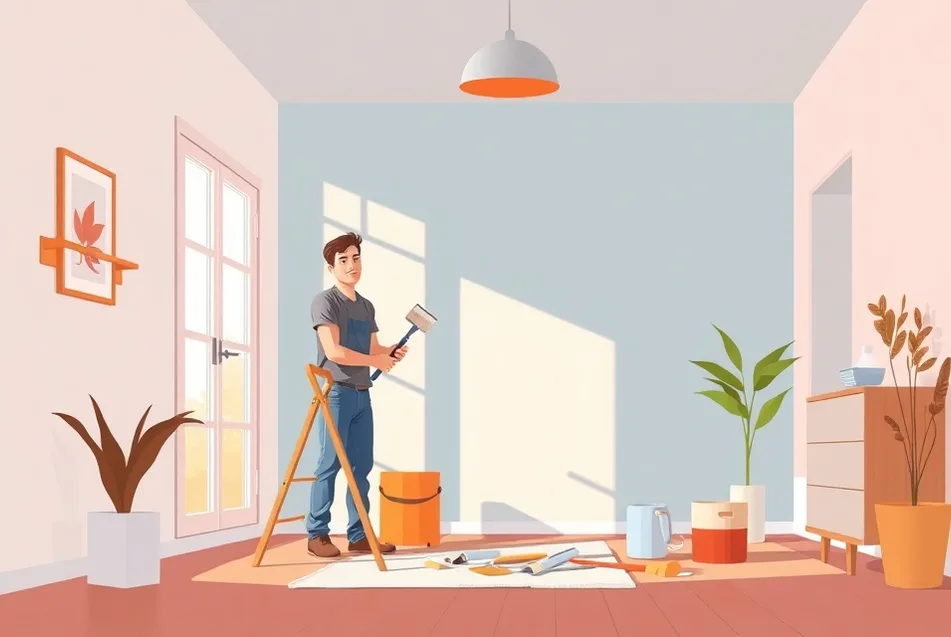 Intérieur rénové après travaux de peinture à Lons